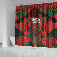 Aotearoa Iwi Tuhoe Shower Curtain Maori Kowhaiwhai Pattern LT19 - Polynesian Pride