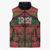 Aotearoa Iwi Tuhoe Personalised Sleeveless Puffer Jacket Maori Kowhaiwhai Pattern LT19 Unisex Red - Polynesian Pride