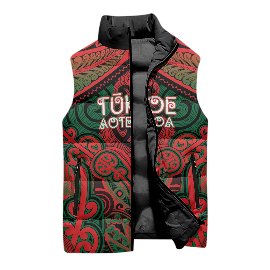Aotearoa Iwi Tuhoe Personalised Sleeveless Puffer Jacket Maori Kowhaiwhai Pattern LT19 - Polynesian Pride
