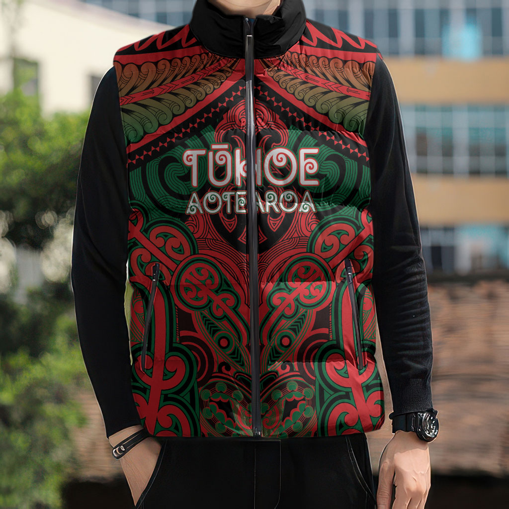 Aotearoa Iwi Tuhoe Personalised Sleeveless Puffer Jacket Maori Kowhaiwhai Pattern LT19 - Polynesian Pride