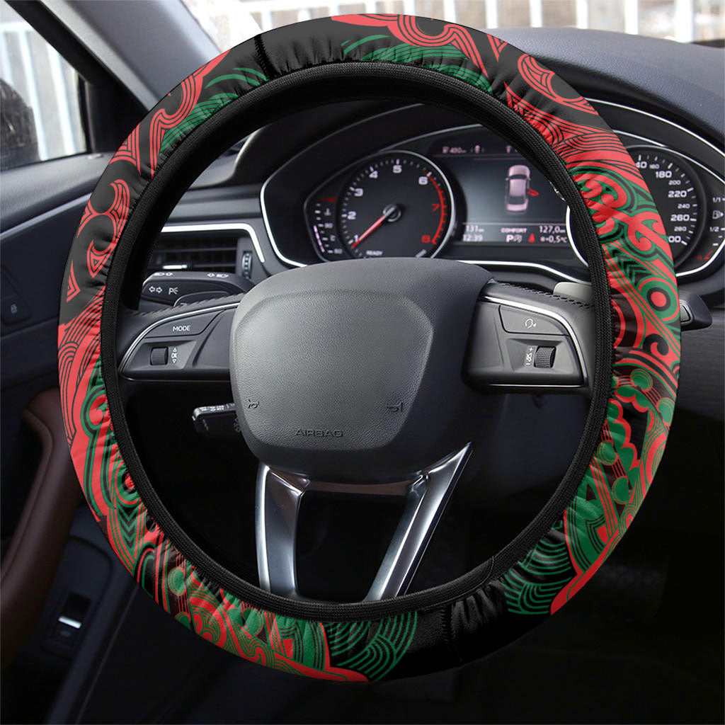 Aotearoa Iwi Tuhoe Steering Wheel Cover Maori Kowhaiwhai Pattern LT19 - Polynesian Pride