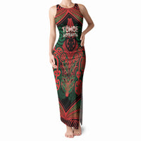 Aotearoa Iwi Tuhoe Personalised Tank Maxi Dress Maori Kowhaiwhai Pattern LT19 Women Red - Polynesian Pride