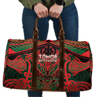 Aotearoa Iwi Tuhoe Travel Bag Maori Kowhaiwhai Pattern LT19 Red - Polynesian Pride
