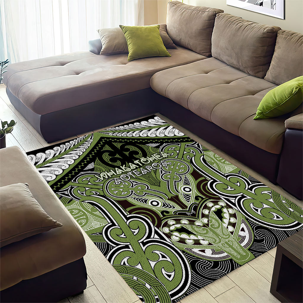 Aotearoa Iwi Whakatohea Area Rug Maori Kowhaiwhai Pattern LT19 - Polynesian Pride