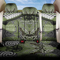 Aotearoa Iwi Whakatohea Back Car Seat Cover Maori Kowhaiwhai Pattern LT19 One Size Olive Green - Polynesian Pride