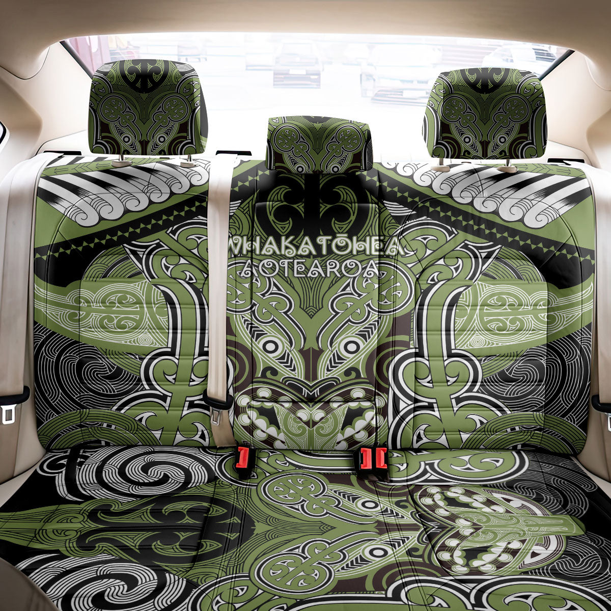 Aotearoa Iwi Whakatohea Back Car Seat Cover Maori Kowhaiwhai Pattern LT19 - Polynesian Pride