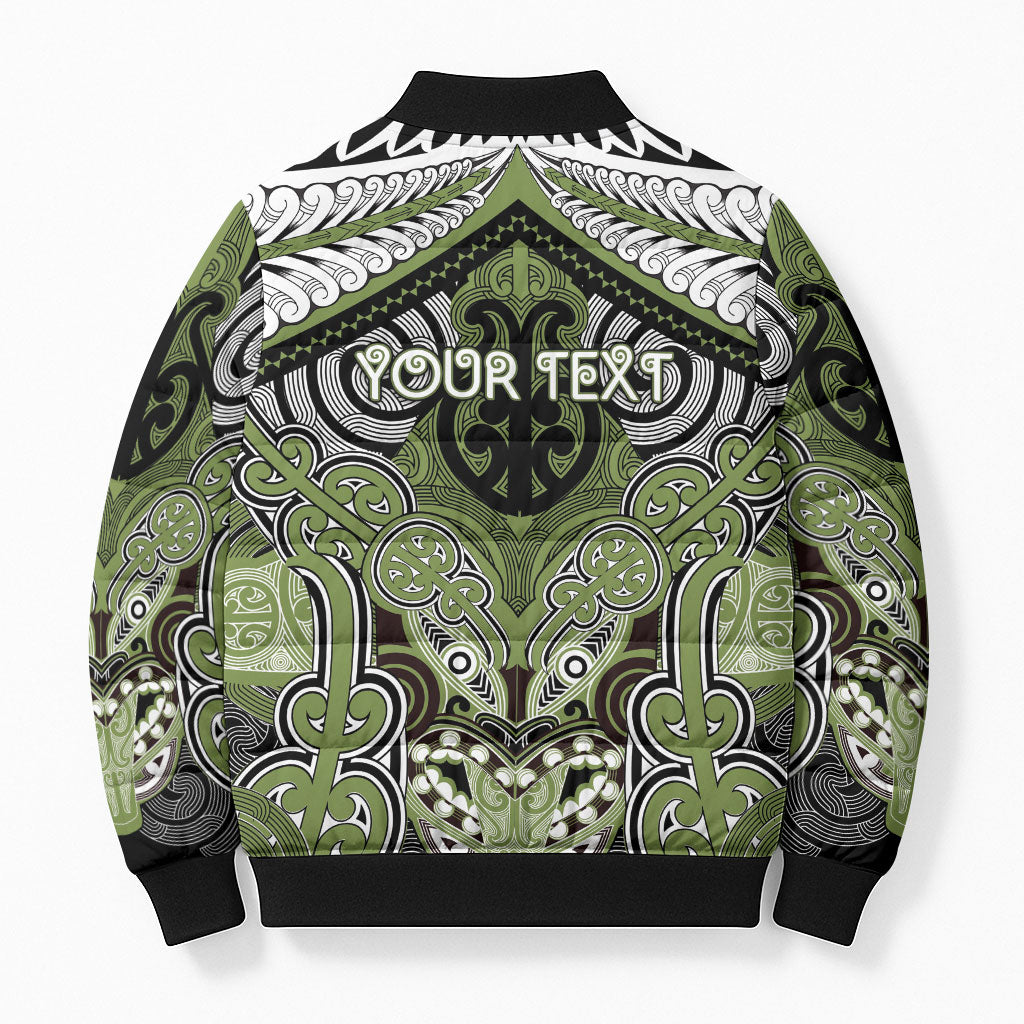 Aotearoa Iwi Whakatohea Personalised Bomber Puffer Jacket Maori Kowhaiwhai Pattern LT19 - Polynesian Pride