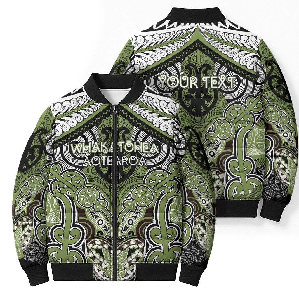 Aotearoa Iwi Whakatohea Personalised Bomber Puffer Jacket Maori Kowhaiwhai Pattern LT19 - Polynesian Pride