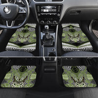 Aotearoa Iwi Whakatohea Personalised Car Mats Maori Kowhaiwhai Pattern LT19 Set 4pcs Olive Green - Polynesian Pride