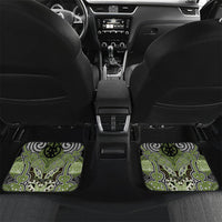 Aotearoa Iwi Whakatohea Personalised Car Mats Maori Kowhaiwhai Pattern LT19 Set 2pcs - Back Olive Green - Polynesian Pride