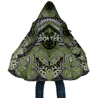 Aotearoa Iwi Whakatohea Personalised Cloak Maori Kowhaiwhai Pattern LT19 Unisex Olive Green - Polynesian Pride