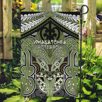 Aotearoa Iwi Whakatohea Garden Flag Maori Kowhaiwhai Pattern LT19 Garden Flag Olive Green - Polynesian Pride