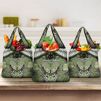 Aotearoa Iwi Whakatohea Grocery Bag Maori Kowhaiwhai Pattern LT19 3-pack One Size Olive Green - Polynesian Pride