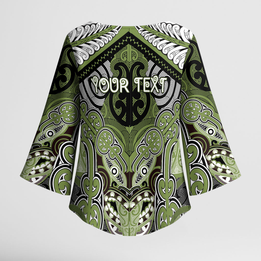Aotearoa Iwi Whakatohea Personalised Kimono Sleeve Blouse Maori Kowhaiwhai Pattern LT19 - Polynesian Pride