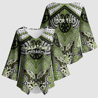 Aotearoa Iwi Whakatohea Personalised Kimono Sleeve Blouse Maori Kowhaiwhai Pattern LT19 - Polynesian Pride