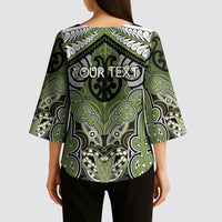 Aotearoa Iwi Whakatohea Personalised Kimono Sleeve Blouse Maori Kowhaiwhai Pattern LT19 - Polynesian Pride