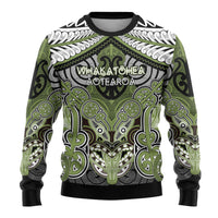 Aotearoa Iwi Whakatohea Personalised Ugly Christmas Sweater Maori Kowhaiwhai Pattern LT19 - Polynesian Pride