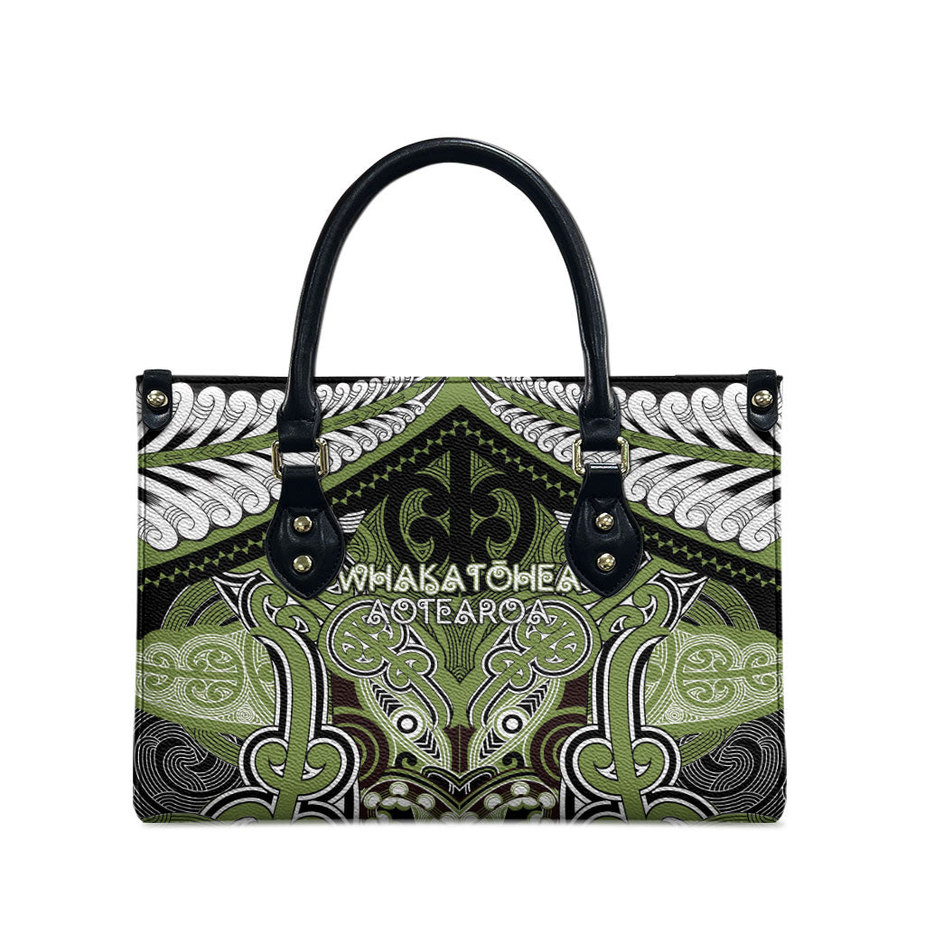 Aotearoa Iwi Whakatohea Leather Bag Maori Kowhaiwhai Pattern LT19 - Polynesian Pride