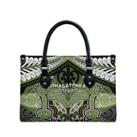 Aotearoa Iwi Whakatohea Leather Bag Maori Kowhaiwhai Pattern LT19 - Polynesian Pride