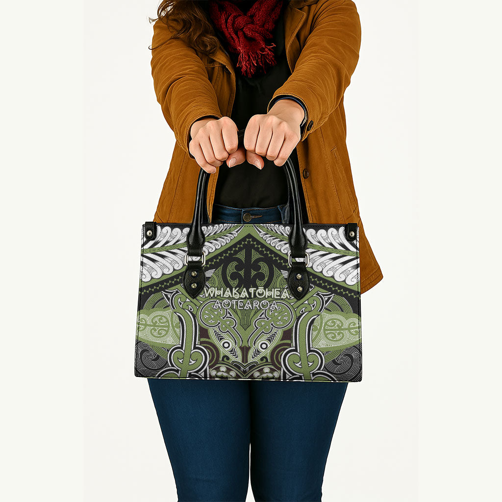 Aotearoa Iwi Whakatohea Leather Bag Maori Kowhaiwhai Pattern LT19 - Polynesian Pride