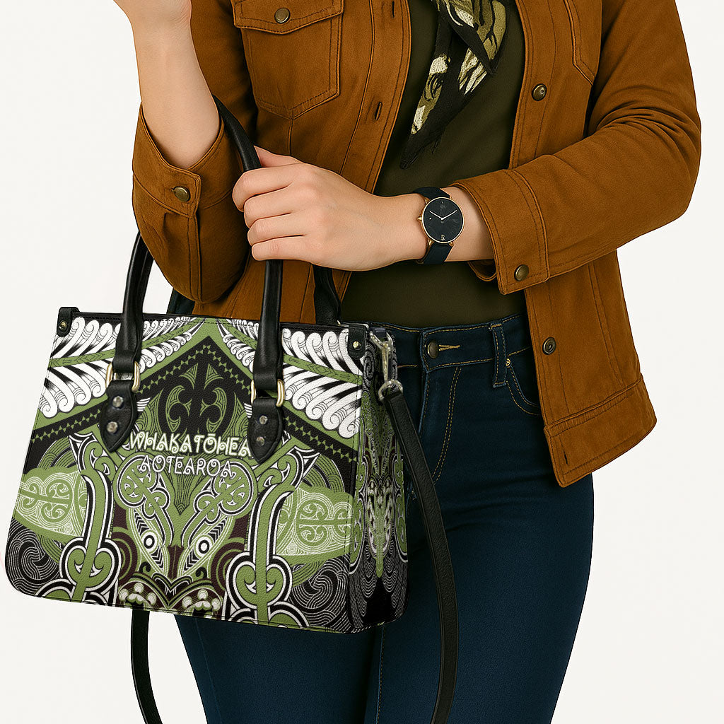 Aotearoa Iwi Whakatohea Leather Bag Maori Kowhaiwhai Pattern LT19 - Polynesian Pride
