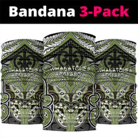 Aotearoa Iwi Whakatohea Neck Gaiter Maori Kowhaiwhai Pattern LT19 package One Size: 25*50cm Olive Green - Polynesian Pride