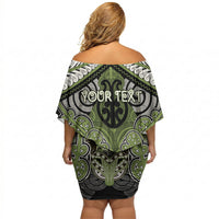Aotearoa Iwi Whakatohea Personalised Off Shoulder Short Dress Maori Kowhaiwhai Pattern LT19 - Polynesian Pride