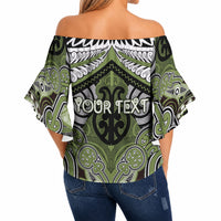 Aotearoa Iwi Whakatohea Personalised Off Shoulder Wrap Waist Top Maori Kowhaiwhai Pattern LT19 - Polynesian Pride