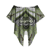 Aotearoa Iwi Whakatohea Personalised Off Shoulder Wrap Waist Top Maori Kowhaiwhai Pattern LT19 - Polynesian Pride