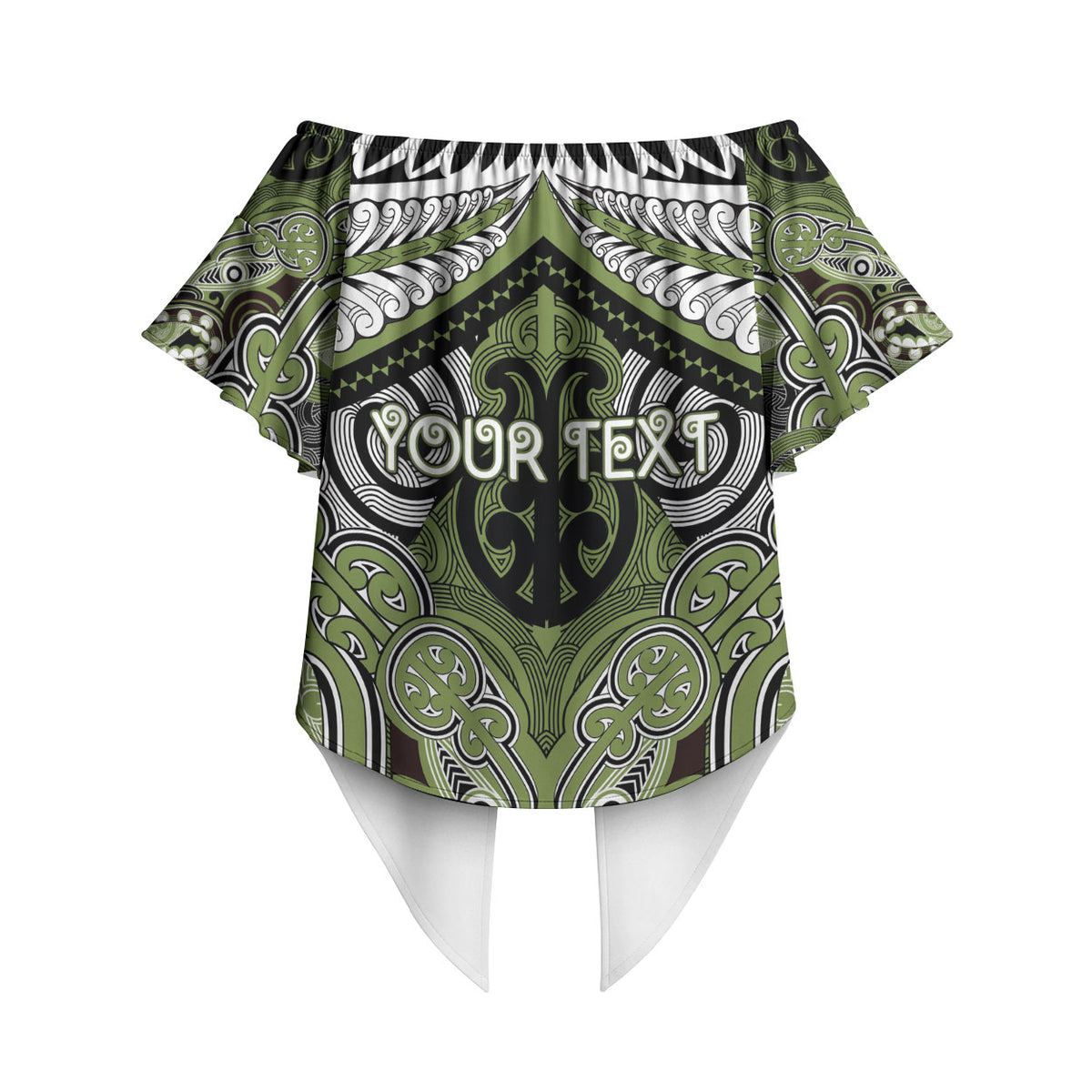 Aotearoa Iwi Whakatohea Personalised Off Shoulder Wrap Waist Top Maori Kowhaiwhai Pattern LT19 - Polynesian Pride
