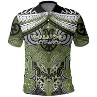 Aotearoa Iwi Whakatohea Personalised Polo Shirt Maori Kowhaiwhai Pattern LT19 Olive Green - Polynesian Pride