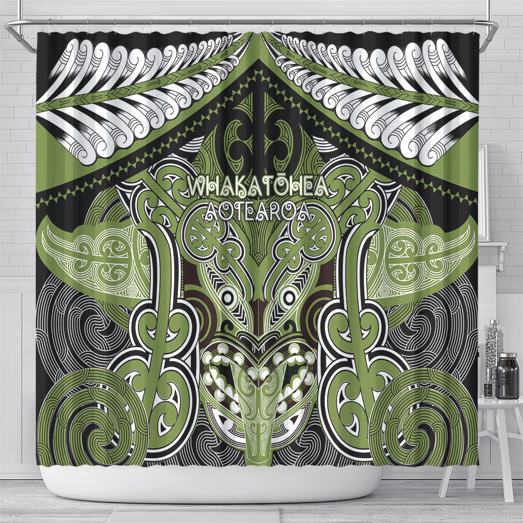 Aotearoa Iwi Whakatohea Shower Curtain Maori Kowhaiwhai Pattern LT19 - Polynesian Pride