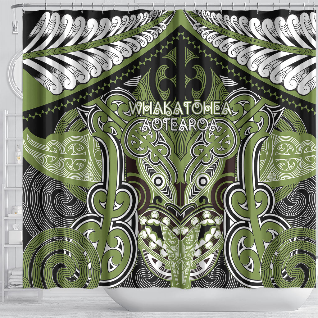 Aotearoa Iwi Whakatohea Shower Curtain Maori Kowhaiwhai Pattern LT19 - Polynesian Pride