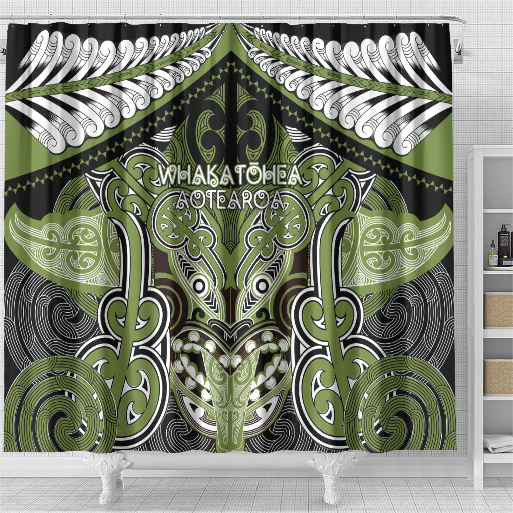 Aotearoa Iwi Whakatohea Shower Curtain Maori Kowhaiwhai Pattern LT19 - Polynesian Pride