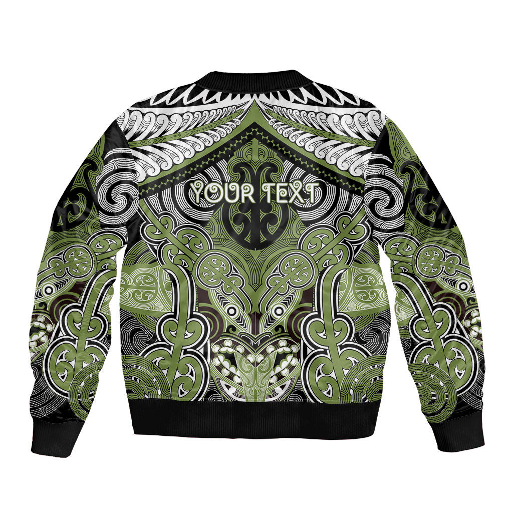 Aotearoa Iwi Whakatohea Personalised Sleeve Zip Bomber Jacket Maori Kowhaiwhai Pattern LT19 - Polynesian Pride