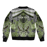 Aotearoa Iwi Whakatohea Personalised Sleeve Zip Bomber Jacket Maori Kowhaiwhai Pattern LT19 - Polynesian Pride