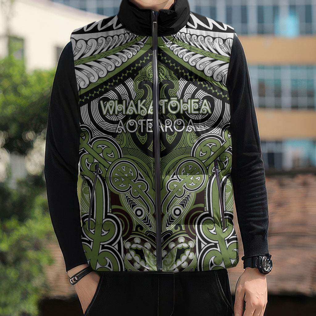 Aotearoa Iwi Whakatohea Personalised Sleeveless Puffer Jacket Maori Kowhaiwhai Pattern LT19 - Polynesian Pride