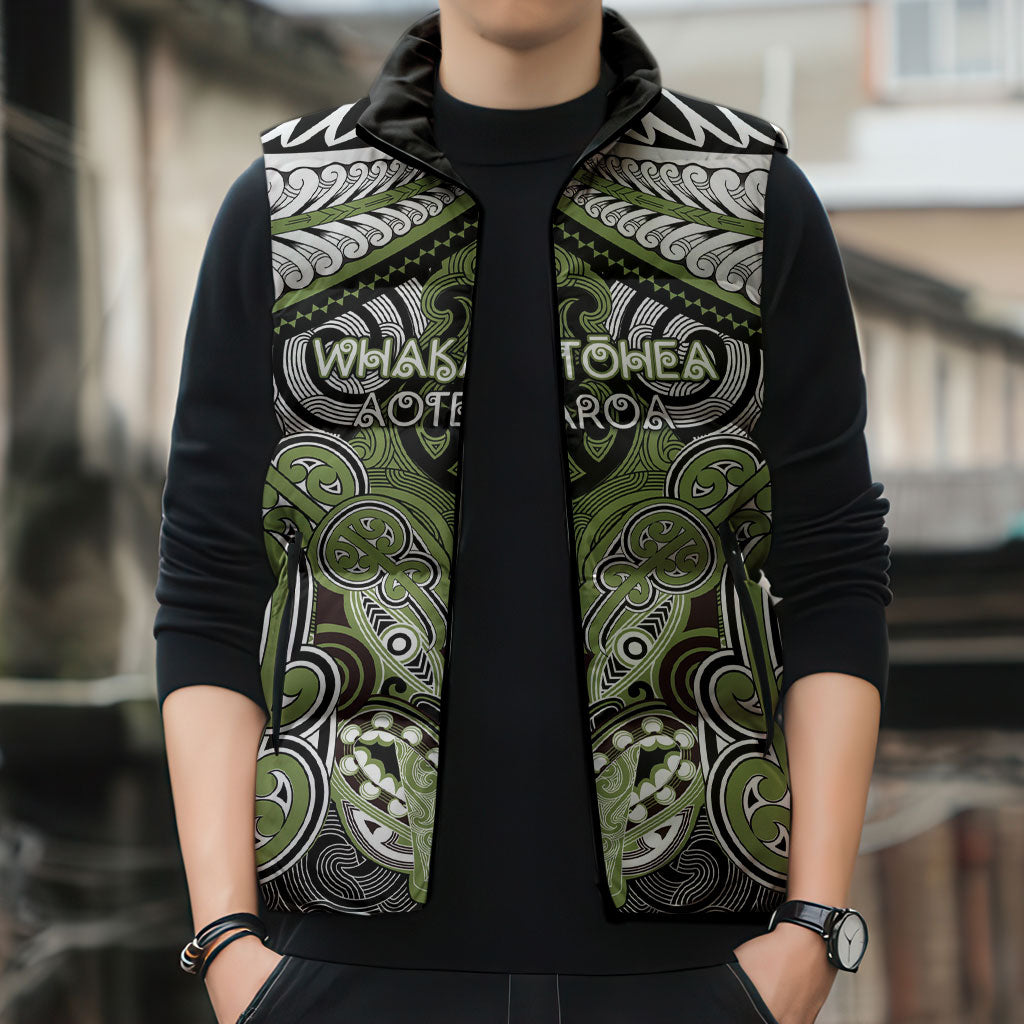 Aotearoa Iwi Whakatohea Personalised Sleeveless Puffer Jacket Maori Kowhaiwhai Pattern LT19 - Polynesian Pride