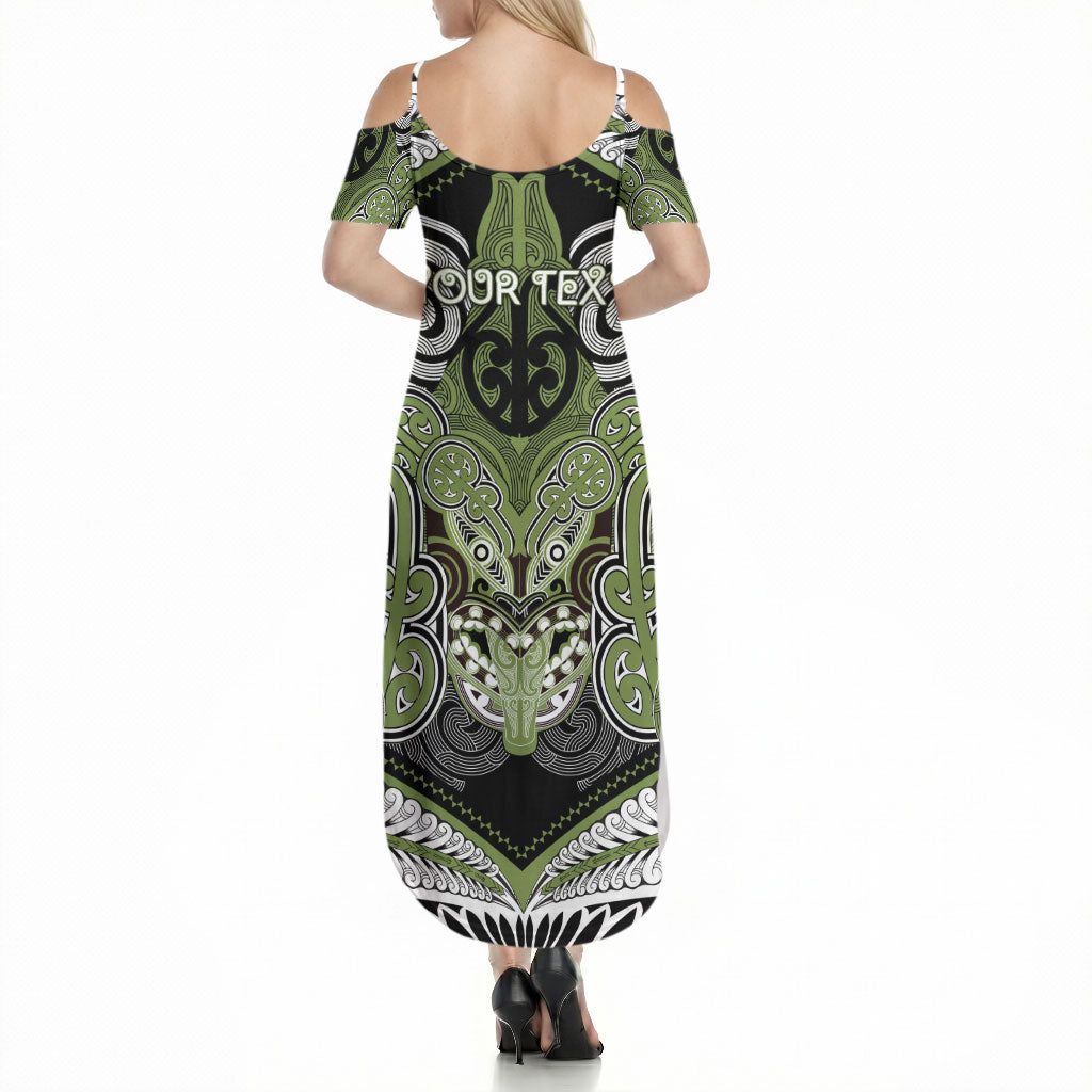 Aotearoa Iwi Whakatohea Personalised Summer Maxi Dress Maori Kowhaiwhai Pattern LT19 - Polynesian Pride