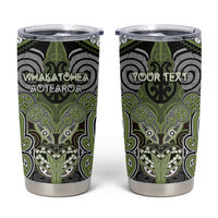 Aotearoa Iwi Whakatohea Personalised Tumbler Cup Maori Kowhaiwhai Pattern LT19 Olive Green - Polynesian Pride