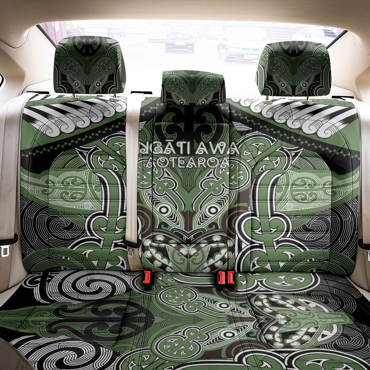 Aotearoa Iwi Ngati Awa Back Car Seat Cover Maori Kowhaiwhai Pattern LT19 - Polynesian Pride