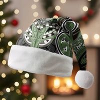 Aotearoa Iwi Ngati Awa Personalised Christmas Santa Hat Maori Kowhaiwhai Pattern LT19 Without Fur Green - Polynesian Pride