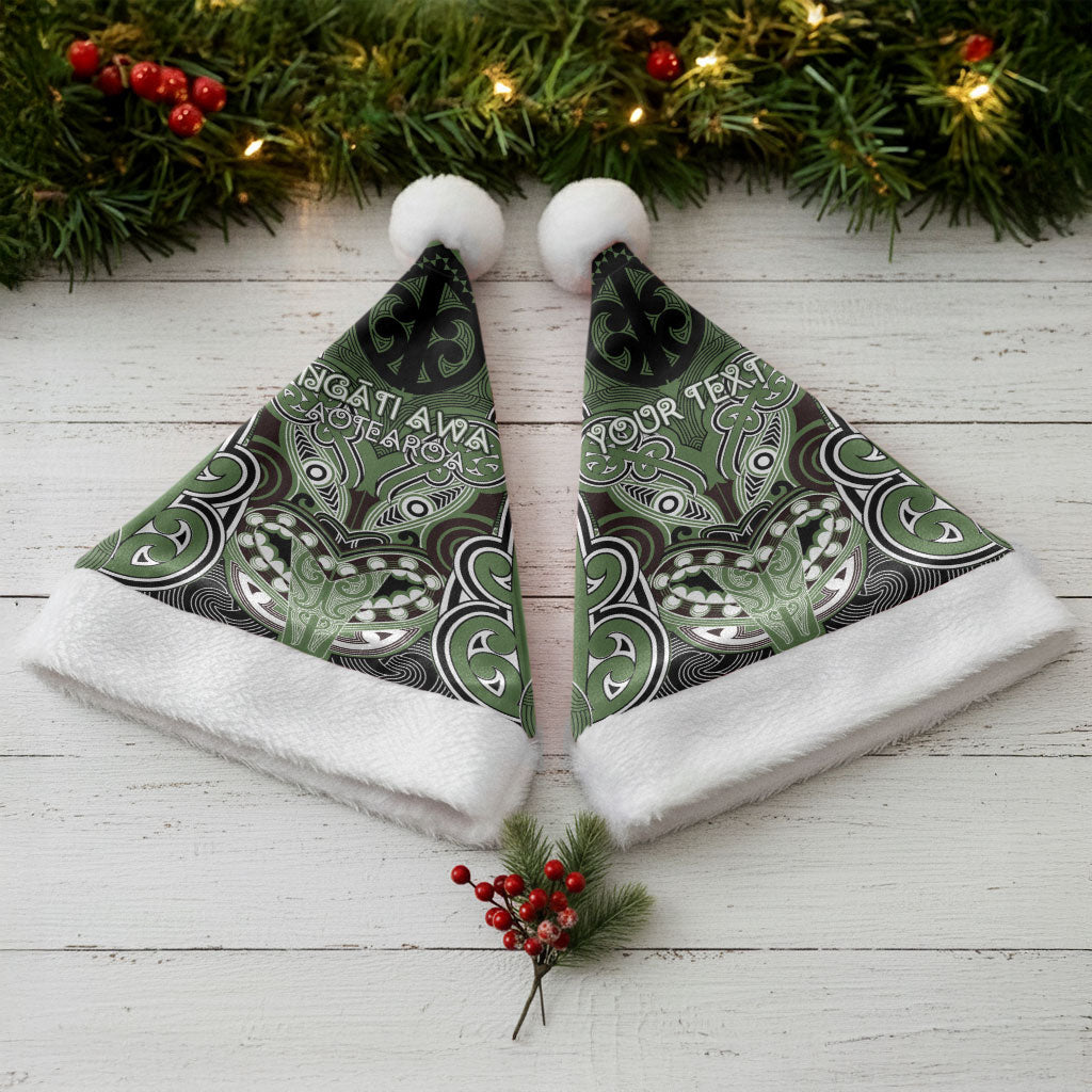 Aotearoa Iwi Ngati Awa Personalised Christmas Santa Hat Maori Kowhaiwhai Pattern LT19 - Polynesian Pride