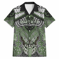 Aotearoa Iwi Ngati Awa Personalised Hawaiian Shirt Maori Kowhaiwhai Pattern LT19 Green - Polynesian Pride