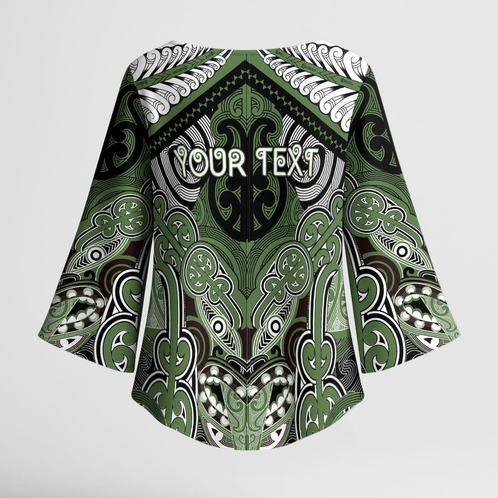 Aotearoa Iwi Ngati Awa Personalised Kimono Sleeve Blouse Maori Kowhaiwhai Pattern LT19 - Polynesian Pride