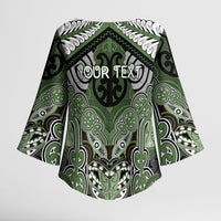 Aotearoa Iwi Ngati Awa Personalised Kimono Sleeve Blouse Maori Kowhaiwhai Pattern LT19 - Polynesian Pride