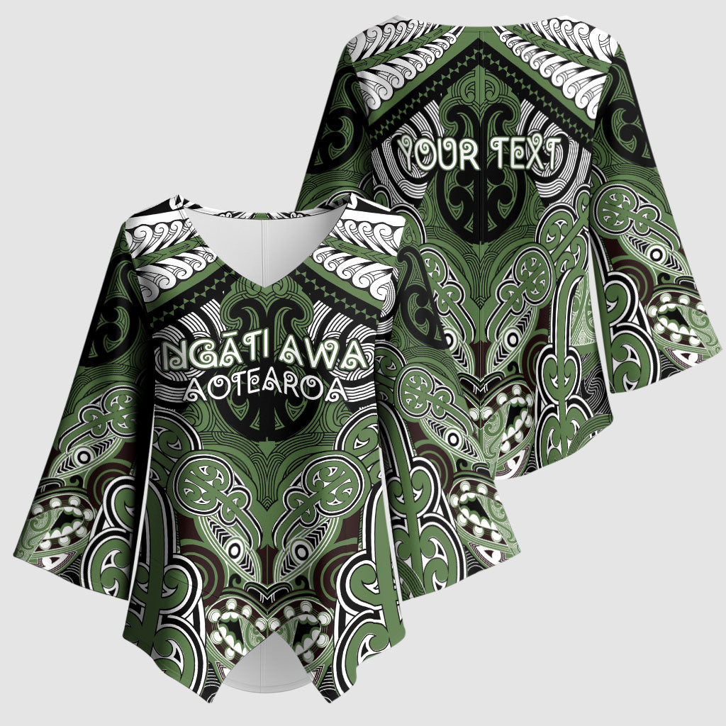 Aotearoa Iwi Ngati Awa Personalised Kimono Sleeve Blouse Maori Kowhaiwhai Pattern LT19 - Polynesian Pride