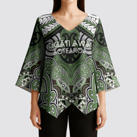 Aotearoa Iwi Ngati Awa Personalised Kimono Sleeve Blouse Maori Kowhaiwhai Pattern LT19 - Polynesian Pride