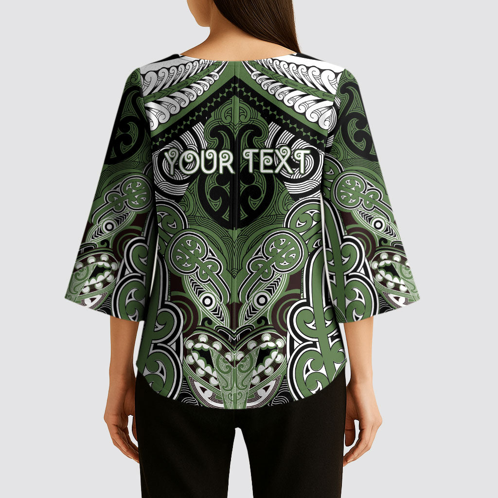 Aotearoa Iwi Ngati Awa Personalised Kimono Sleeve Blouse Maori Kowhaiwhai Pattern LT19 - Polynesian Pride