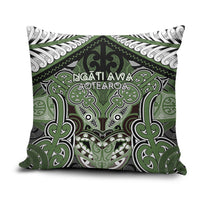 Aotearoa Iwi Ngati Awa Pillow Cover Maori Kowhaiwhai Pattern LT19 Green - Polynesian Pride